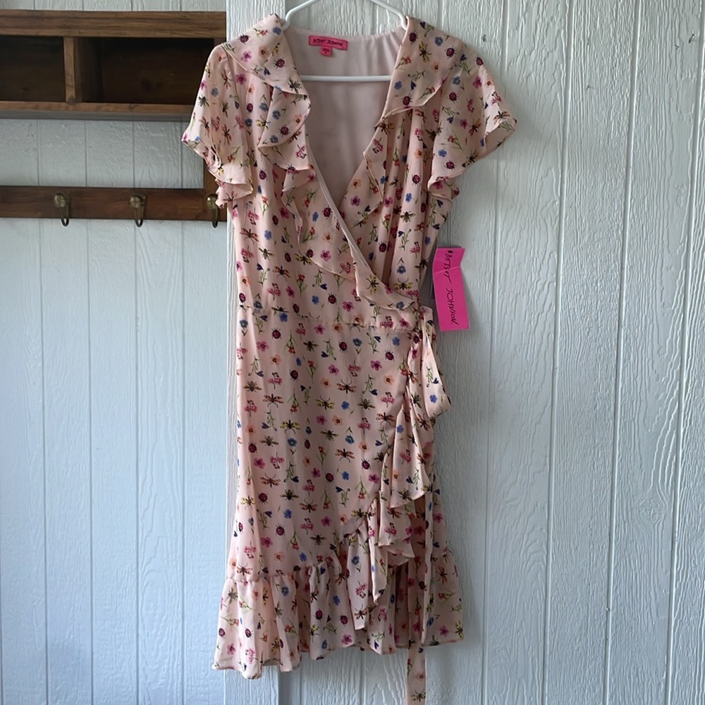NWT Betsey Johnson Bug Garden wrap dress sz 10 - Picture 3 of 6
